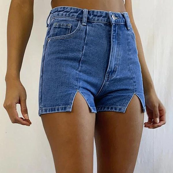 women's shorts blue jeans 2021 summer fashion temperament high waist split stretch denim women solid slim worn short, White;black
women's shorts blue jeans 2021 summer fashion temperament high waist split stretch denim women solid slim worn short, White;black