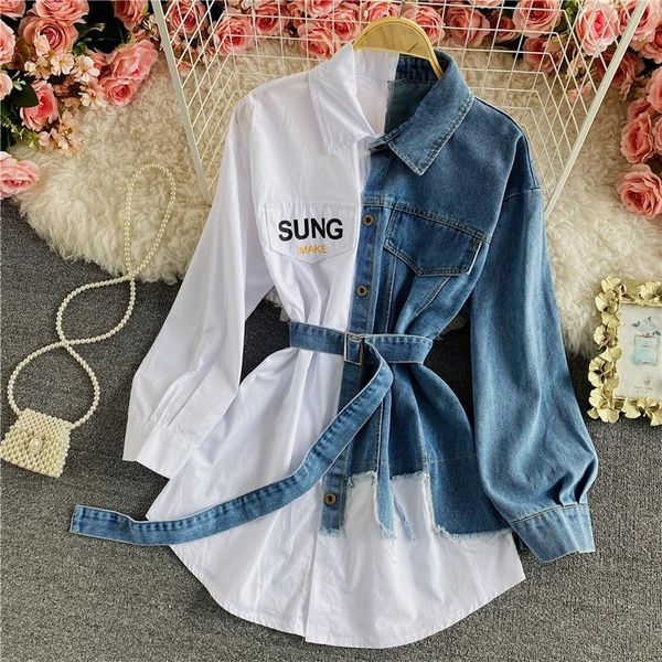 casual dresses jmprs striped patchwork women denim dress spring high waist belt temperament shirt jeans mini loose causal button vestidos, Black;gray
casual dresses jmprs striped patchwork women denim dress spring high waist belt temperament shirt jeans mini loose causal button vestidos, Black;gray
