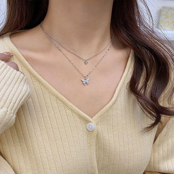 chokers gold silver double-layer butterfly necklace y2k ins style korean wild rhinestone choker chain necklaces women jewelry, Golden;silver
chokers gold silver double-layer butterfly necklace y2k ins style korean wild rhinestone choker chain necklaces women jewelry, Golden;silver