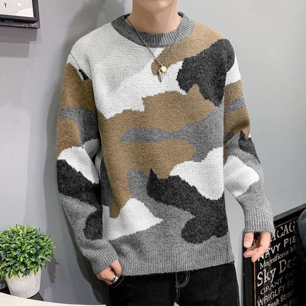 men's mens crew neck sweater winter casual oversized korean fashion streetwear camouflage pullovers print loose sweaters for men cwpr, White;black
men's mens crew neck sweater winter casual oversized korean fashion streetwear camouflage pullovers print loose sweaters for men cwpr, White;black