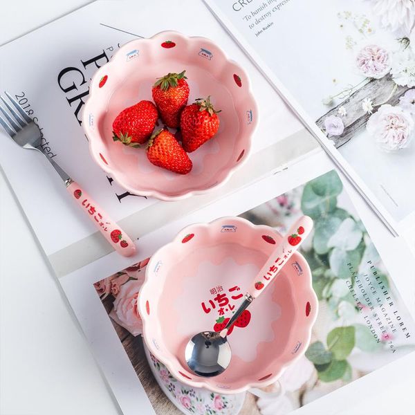 dishes & plates pink strawberry fruit snack ceramic salad bowl with spoon and fork dessert tableware storing
dishes & plates pink strawberry fruit snack ceramic salad bowl with spoon and fork dessert tableware storing