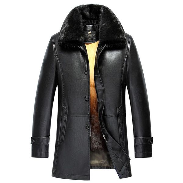 men's leather & faux 2022 detachable four seasons universal clothing golden fur lining mink collar fashion trend jacket, Black
men's leather & faux 2022 detachable four seasons universal clothing golden fur lining mink collar fashion trend jacket, Black