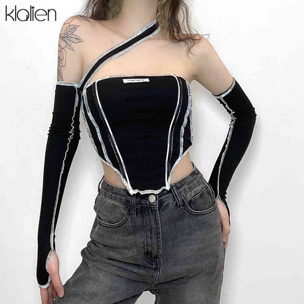 t shirt fashion casual off shoulder removable sleeves solid black female t-shirt new simple streetwear rib knit women, White
t shirt fashion casual off shoulder removable sleeves solid black female t-shirt new simple streetwear rib knit women, White