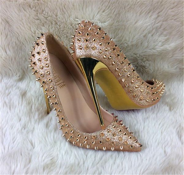 dress shoes 2021 gold sequins rivets high heels women pumps points toe stiletto ladies party wedding sandals size 43 44, Black
dress shoes 2021 gold sequins rivets high heels women pumps points toe stiletto ladies party wedding sandals size 43 44, Black