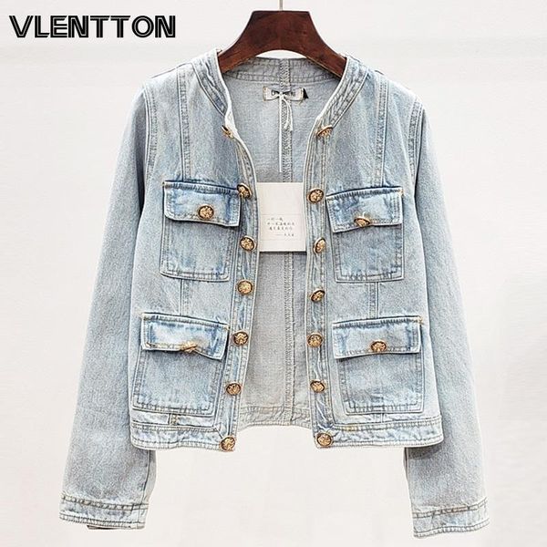 women's jackets 2021 spring autumn vintage blue black denim jacket women chic metal button solid casual short jeans coat female outwear, Black;brown
women's jackets 2021 spring autumn vintage blue black denim jacket women chic metal button solid casual short jeans coat female outwear, Black;brown