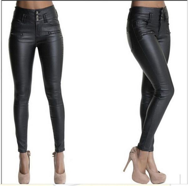 women's pants & capris women solid long trousers leggings with pockets black high waist faux leather skinny female casual street clothe, Black;white
women's pants & capris women solid long trousers leggings with pockets black high waist faux leather skinny female casual street clothe, Black;white
