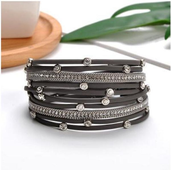 zircon crystal leather bracelets metal charm bracelet&bangle friendship wristband for women bangle, Golden;silver
zircon crystal leather bracelets metal charm bracelet&bangle friendship wristband for women bangle, Golden;silver