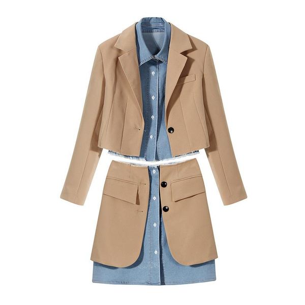 two piece dress superaen design women's 2021 fall denim shirt suit jacket skirt suits two-piece set, White
two piece dress superaen design women's 2021 fall denim shirt suit jacket skirt suits two-piece set, White