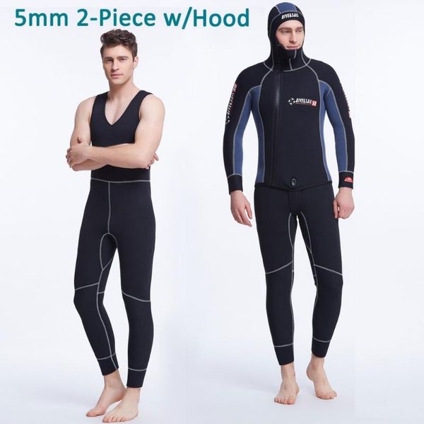 5mm neoprene 2-piece set men's wetsuit jacket w/ hood and jone suit, black blue patchwork front zip spearfishing diving suit fins & glo
5mm neoprene 2-piece set men's wetsuit jacket w/ hood and jone suit, black blue patchwork front zip spearfishing diving suit fins & glo