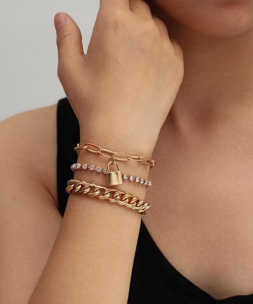link, chain steampunk lock pendant bracelets set for women men beach vintage crystal bracelet bangle charm friends hand wrist jewelry, Black
link, chain steampunk lock pendant bracelets set for women men beach vintage crystal bracelet bangle charm friends hand wrist jewelry, Black