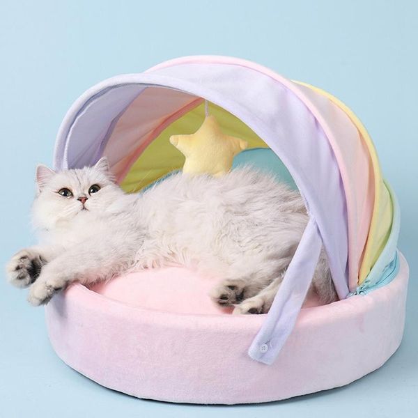 cat beds & furniture pet bed semi-enclosed rainbow design round cushion puppy sleeping removable non-slip nest dual-use supplies
cat beds & furniture pet bed semi-enclosed rainbow design round cushion puppy sleeping removable non-slip nest dual-use supplies
