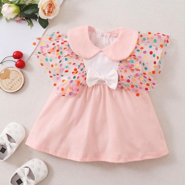 girl's dresses baby girls princess dress summer born fashion clothing polka dot mesh stitching short-sleeved clothes, Red;yellow
girl's dresses baby girls princess dress summer born fashion clothing polka dot mesh stitching short-sleeved clothes, Red;yellow
