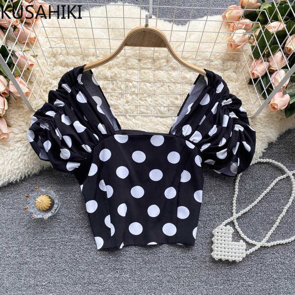 sweet dot women blouse korean pleated puff sleeve square collar shirts summer slim short blusas mujer 6h289 210603, White
sweet dot women blouse korean pleated puff sleeve square collar shirts summer slim short blusas mujer 6h289 210603, White