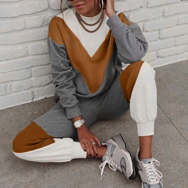 yoga outfit women stitching color tracksuit winter long sleeve o-neck drawstring loose trousers suit two piece set lounge clothing
yoga outfit women stitching color tracksuit winter long sleeve o-neck drawstring loose trousers suit two piece set lounge clothing