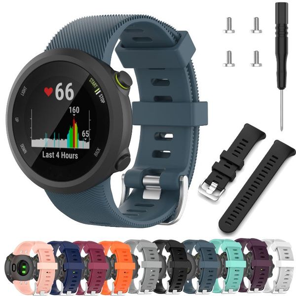 watch bands silicone sport strap band for garmin forerunner 45 watchband replacement wristband soft rubber bracelet with screwdriver, Black;brown
watch bands silicone sport strap band for garmin forerunner 45 watchband replacement wristband soft rubber bracelet with screwdriver, Black;brown