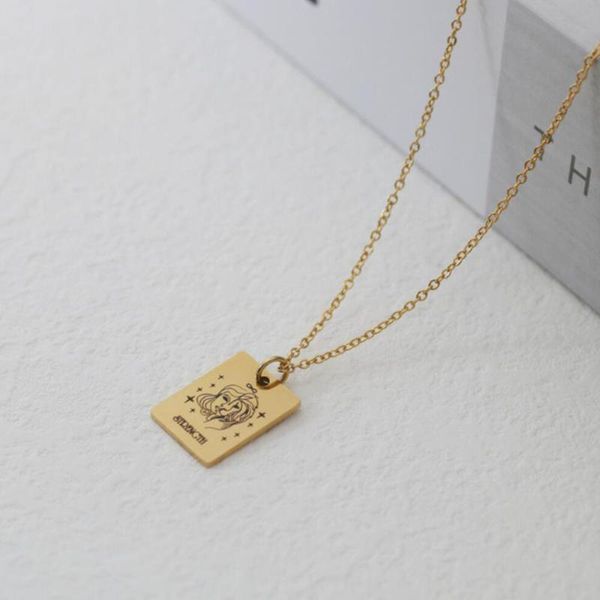 chains custom stainless steel simple zodiac square initial pendant necklace for women, Silver
chains custom stainless steel simple zodiac square initial pendant necklace for women, Silver
