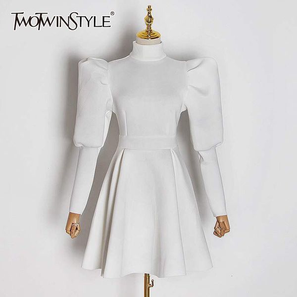 twotwinstyle white temperament dress for women turtleneck long sleeve high waist elegant dresses female fashion new clothing 210428, Black;gray
twotwinstyle white temperament dress for women turtleneck long sleeve high waist elegant dresses female fashion new clothing 210428, Black;gray