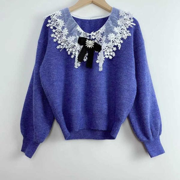 women's sweaters sweaters bow lace stitching sweater women two colors long sleeve peter pan collar sweet j tovz, White;black
women's sweaters sweaters bow lace stitching sweater women two colors long sleeve peter pan collar sweet j tovz, White;black