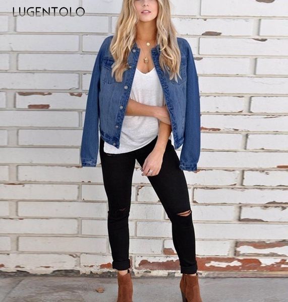 women's jackets denim jacket women slim spring long sleeve single-breasted casual female lapel pocket vintage fashion lugentolo, Black;brown
women's jackets denim jacket women slim spring long sleeve single-breasted casual female lapel pocket vintage fashion lugentolo, Black;brown
