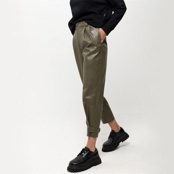 women's pants & capris shyloli pu leather harem for women solid ankle-length ladies casual button pockets fashion autumn female bottoms, Black;white
women's pants & capris shyloli pu leather harem for women solid ankle-length ladies casual button pockets fashion autumn female bottoms, Black;white