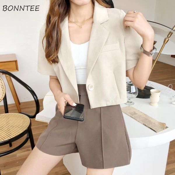 women's suits & blazers women summer thin short sleeve slim cropped outwear ins all-match solid retro female daily clothes office lady, White;black
women's suits & blazers women summer thin short sleeve slim cropped outwear ins all-match solid retro female daily clothes office lady, White;black