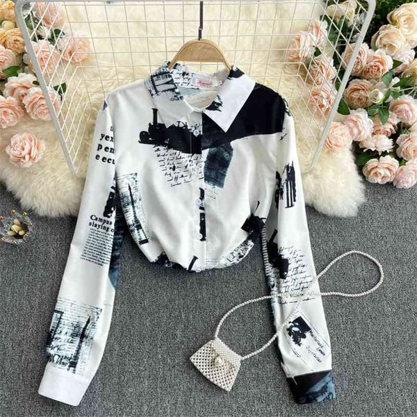 fashion spring blouse female lapel single-breasted irregular printing blusa temperament all-match shirt gk532 210507, White
fashion spring blouse female lapel single-breasted irregular printing blusa temperament all-match shirt gk532 210507, White
