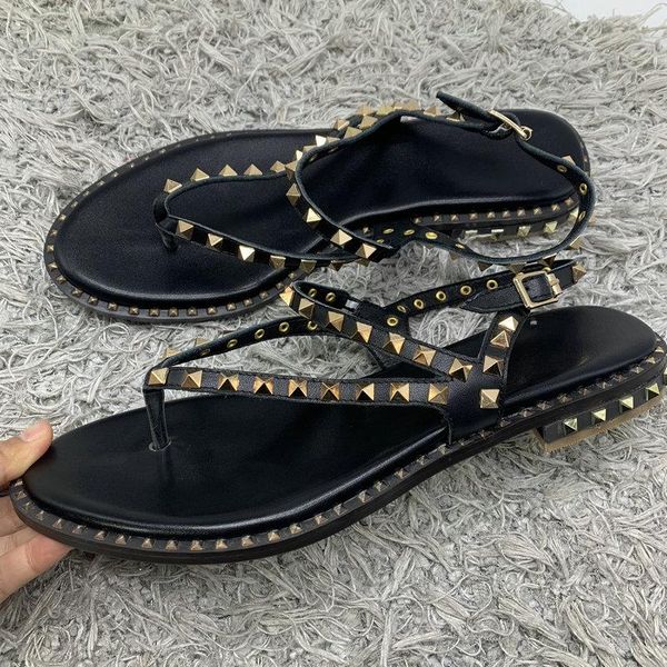 100% cow leather women sandals flip flop flat comfort shoes woman summer rivets ladies punk beach, Black
100% cow leather women sandals flip flop flat comfort shoes woman summer rivets ladies punk beach, Black