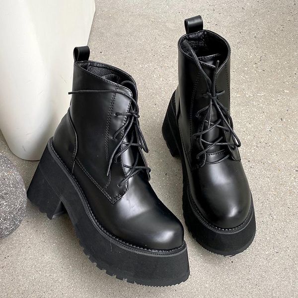 boots 2021 autumn winter high heels motorcycle waterproof platform women ankle fashion punk shoes lace up black a425
boots 2021 autumn winter high heels motorcycle waterproof platform women ankle fashion punk shoes lace up black a425