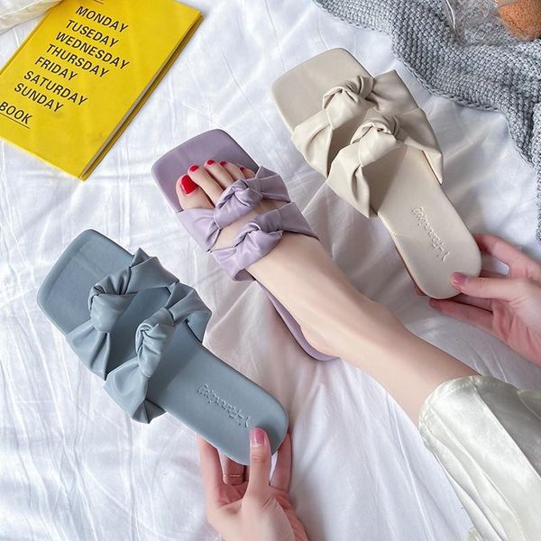 slippers fairy double bow-knot women sandalias flat summer beach shoes female korean girls square toe slides zapatos mujer 2021, Black
slippers fairy double bow-knot women sandalias flat summer beach shoes female korean girls square toe slides zapatos mujer 2021, Black