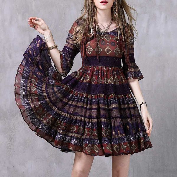 vintage mixed print ruffles chiffon dresses for women o-neck silm waist half sleeve elegant office lady vestidos 210525, Black;gray
vintage mixed print ruffles chiffon dresses for women o-neck silm waist half sleeve elegant office lady vestidos 210525, Black;gray