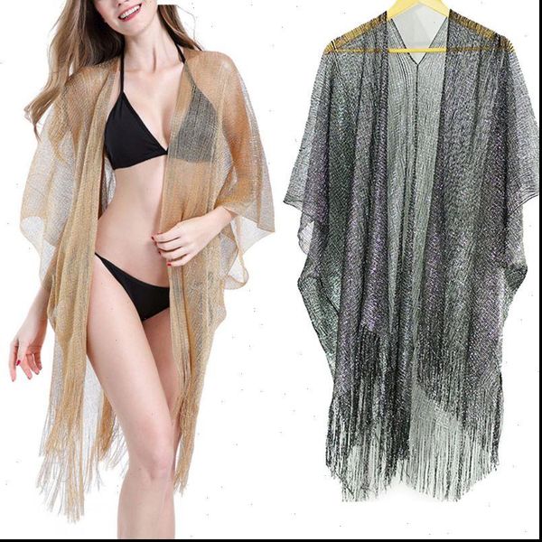 summer metallic glitter solid color womens blouses swimsuit cover up long tassels asymmetric hem kimono cardigan sheer knitted sunscreen, White
summer metallic glitter solid color womens blouses swimsuit cover up long tassels asymmetric hem kimono cardigan sheer knitted sunscreen, White