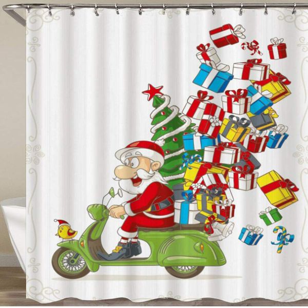 shower curtain,christmas santa on motorbike print,polyester fabric waterproof bath curtains hooks included - 72 x 72 inches
shower curtain,christmas santa on motorbike print,polyester fabric waterproof bath curtains hooks included - 72 x 72 inches