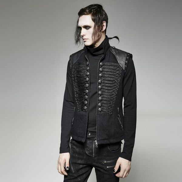 men's vests steampunk winter black fashion uniform style dark vest sleeveless men jacket, Black;white
men's vests steampunk winter black fashion uniform style dark vest sleeveless men jacket, Black;white