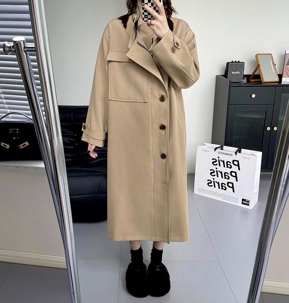 women's trench coats khaki long coat 2021 autumn korean solid color windbreaker stand collar sleeve, Tan;black
women's trench coats khaki long coat 2021 autumn korean solid color windbreaker stand collar sleeve, Tan;black