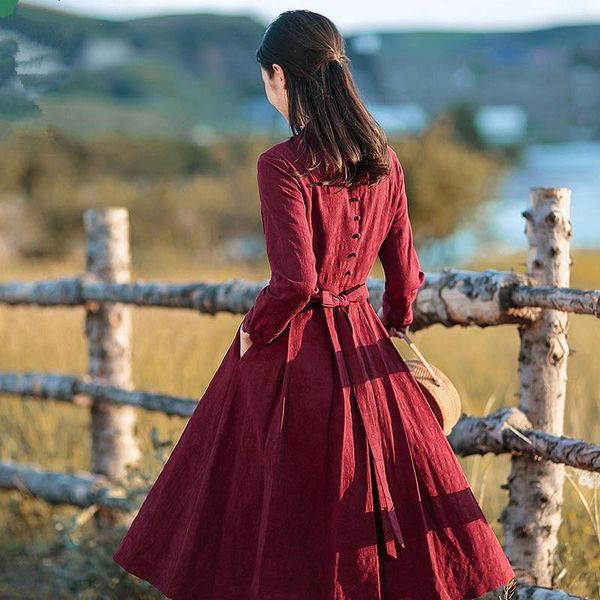luxury casual dresses european red cotton linen improved cheongsam sleeve autumn winter women's french medium and long slim drs, Black;gray
luxury casual dresses european red cotton linen improved cheongsam sleeve autumn winter women's french medium and long slim drs, Black;gray