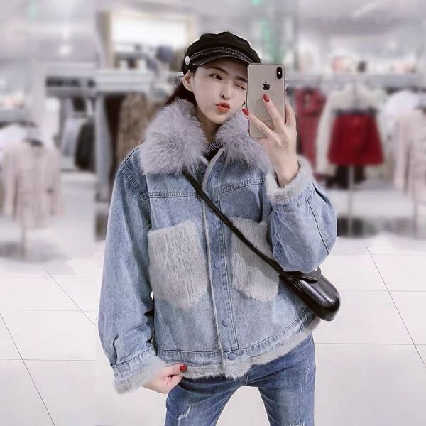 women's trench coats winter jacket of the women vintage korean loosened fur collar denim short feminine elegant suit leather lining fak, Tan;black
women's trench coats winter jacket of the women vintage korean loosened fur collar denim short feminine elegant suit leather lining fak, Tan;black