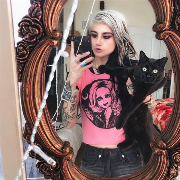 women's t-shirt nclagen women contrast color harajuku print short sleeve summer t shirt navel bare crop fashion bodycon tshirt matching, White
women's t-shirt nclagen women contrast color harajuku print short sleeve summer t shirt navel bare crop fashion bodycon tshirt matching, White