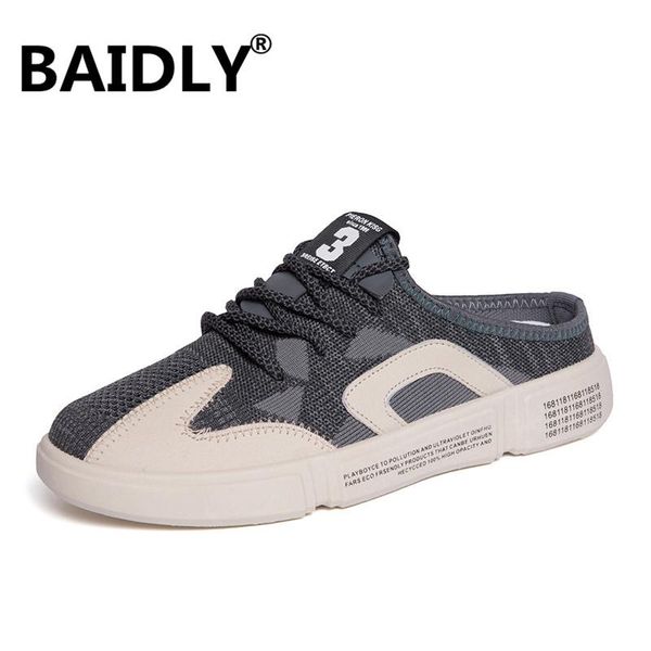 sandals summer shoes men mesh beach slippers sneakers outdoor male zuecos sandalias zapatos hombre, Black
