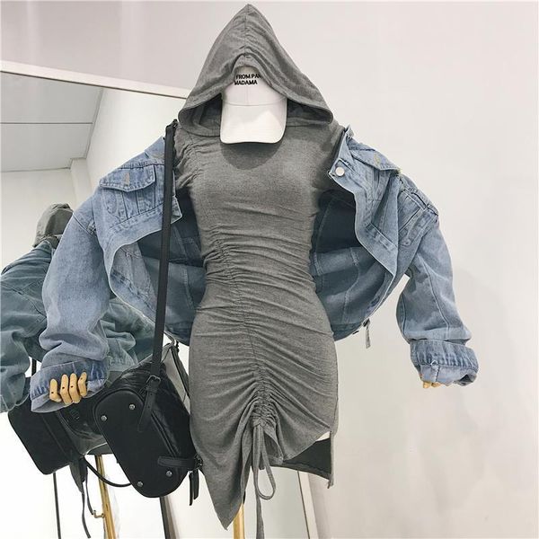 autumn fashion women dresses chic drawstring hooded casual dresses dress ladies long sleeve womens clothing, Black;gray
autumn fashion women dresses chic drawstring hooded casual dresses dress ladies long sleeve womens clothing, Black;gray