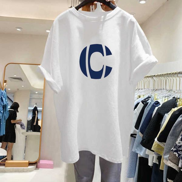 women's white t-shirt mid long 2021 ins summer wear large edition letter print loose european goods
women's white t-shirt mid long 2021 ins summer wear large edition letter print loose european goods
