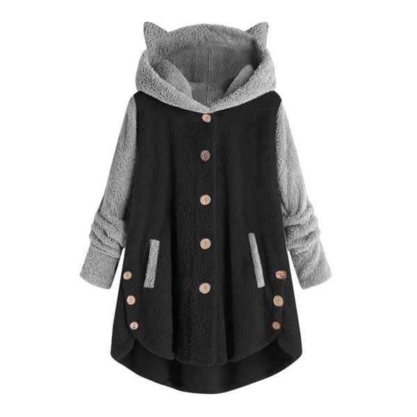 ladies hoodies sweatshirts women button coat patchworl hooded pullover loose blouse plus size 211023, Black
ladies hoodies sweatshirts women button coat patchworl hooded pullover loose blouse plus size 211023, Black