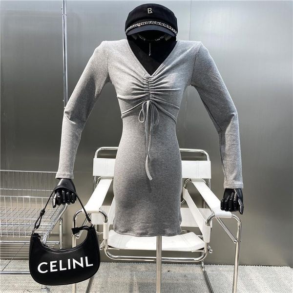 casual dresses brand niche design slim wrap hip dress 2021 fall long sleeve v-neck drawcord light cooked bottomed, Black;gray
casual dresses brand niche design slim wrap hip dress 2021 fall long sleeve v-neck drawcord light cooked bottomed, Black;gray