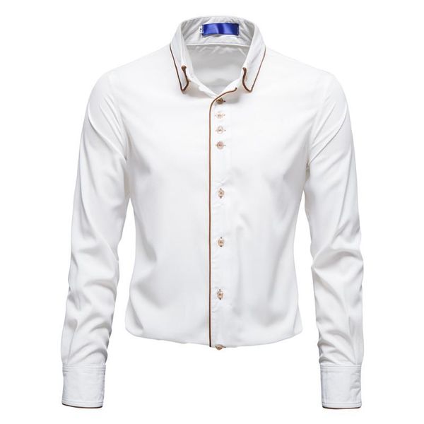 men's casual shirts luxury royal white shirt men 2022 brand long sleeve button up dress mens formal business wedding tuxedo for xxl, White;black
men's casual shirts luxury royal white shirt men 2022 brand long sleeve button up dress mens formal business wedding tuxedo for xxl, White;black