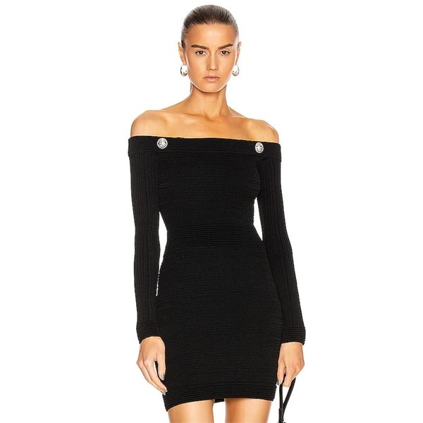 autumn women club off shoulder mini bandage dress long sleeve buttons celebrity evening runway party dresses 210507, Black;gray
autumn women club off shoulder mini bandage dress long sleeve buttons celebrity evening runway party dresses 210507, Black;gray