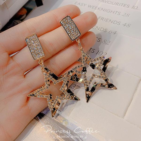 dangle & chandelier alloy zircon double star earring drop fashion style for women gift korean, Silver
dangle & chandelier alloy zircon double star earring drop fashion style for women gift korean, Silver