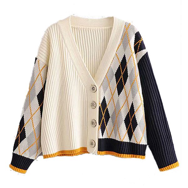 women's sweaters loose autumn v neck oversize woman's cardigan panelled argyle chic knitted sweatshirt warm winter sweater mera, White;black
women's sweaters loose autumn v neck oversize woman's cardigan panelled argyle chic knitted sweatshirt warm winter sweater mera, White;black
