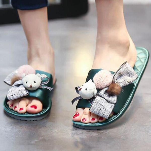 slippers women shoes small bear bow sandals slipper indoor outdoor silk beach female fashion flip flops s83, Black
slippers women shoes small bear bow sandals slipper indoor outdoor silk beach female fashion flip flops s83, Black