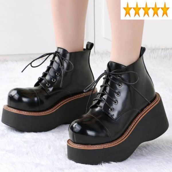 boots lace-up platform shoes woman casual leather round toe harajuku wedge ankle 2021 black punk women
boots lace-up platform shoes woman casual leather round toe harajuku wedge ankle 2021 black punk women