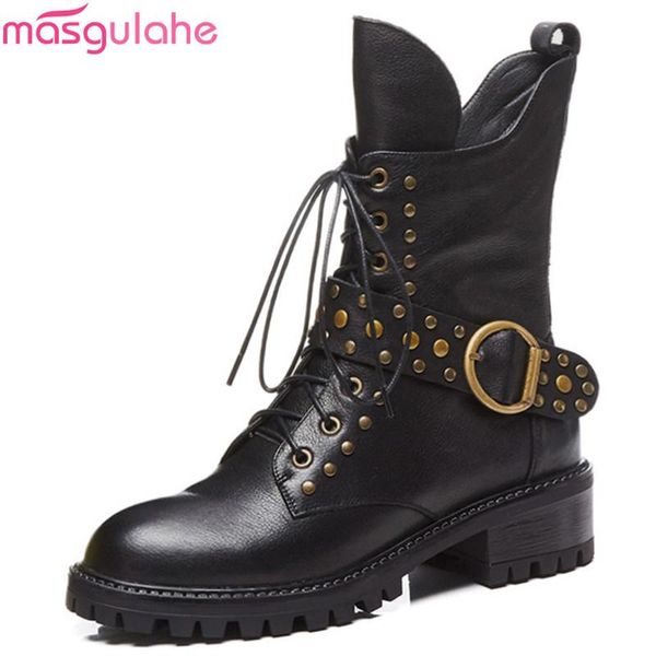 boots masgulahe big size 34-42 fashion ankle for women lace up zip genuine leather med heels ladies motorcycle, Black
boots masgulahe big size 34-42 fashion ankle for women lace up zip genuine leather med heels ladies motorcycle, Black