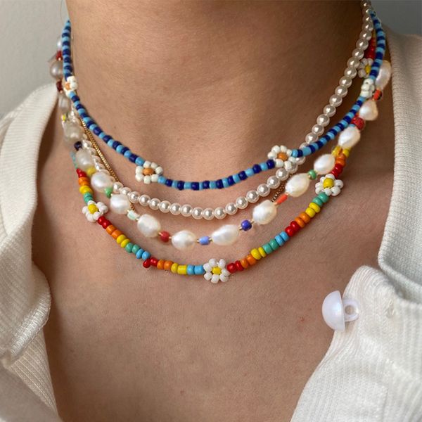 17km y2k trendy bead strand beaded choker necklace for women bohemian colorful handmade short daisy pearl jewelry, Silver
17km y2k trendy bead strand beaded choker necklace for women bohemian colorful handmade short daisy pearl jewelry, Silver
